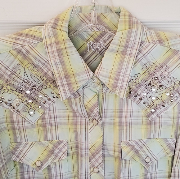 VGUC Rock 47 Pearl Button Down Shirt - Picture 3 of 9